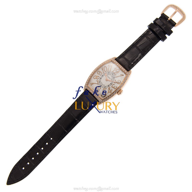 Franck Muller 2852 QZ REL D 1R 5N - BLACK LONG ISLAND Quartz 18kt Rose Gold & Diamonds Replica - Image 2