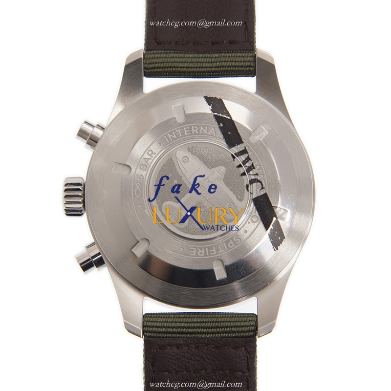 IWC IW387901 PILOTS Automatic Stainless Steel Black Dial Green Canvas Strap Replica Watch - Image 3