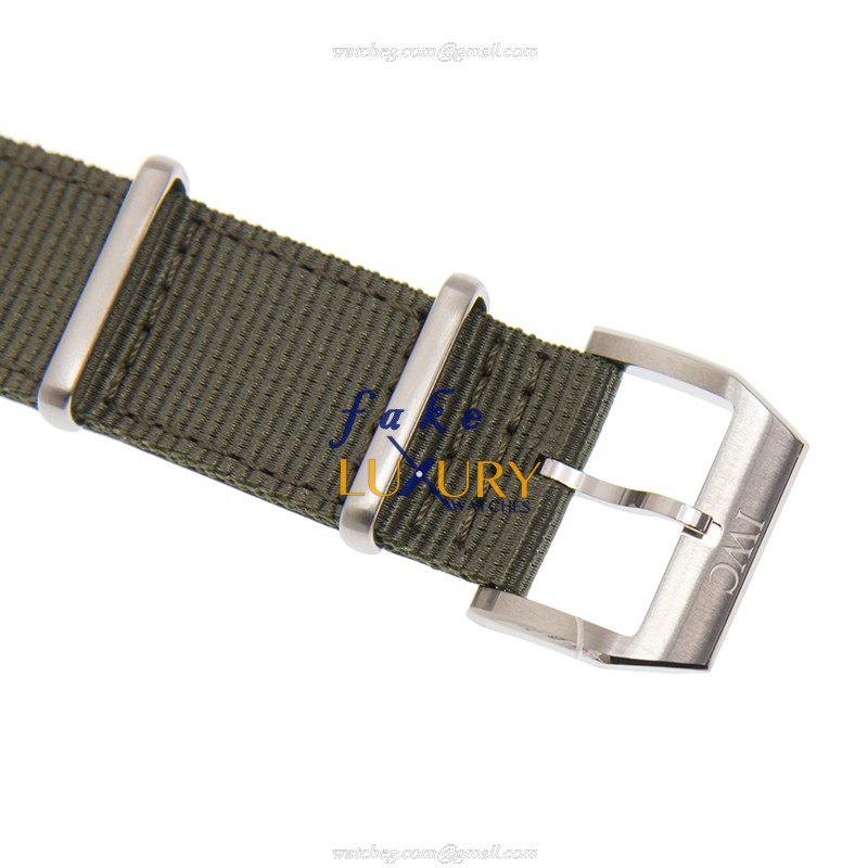 IWC IW326801 Pilot’s Watch Replica, Automatic Movement, Black Dial, Green Canvas Strap - Image 3