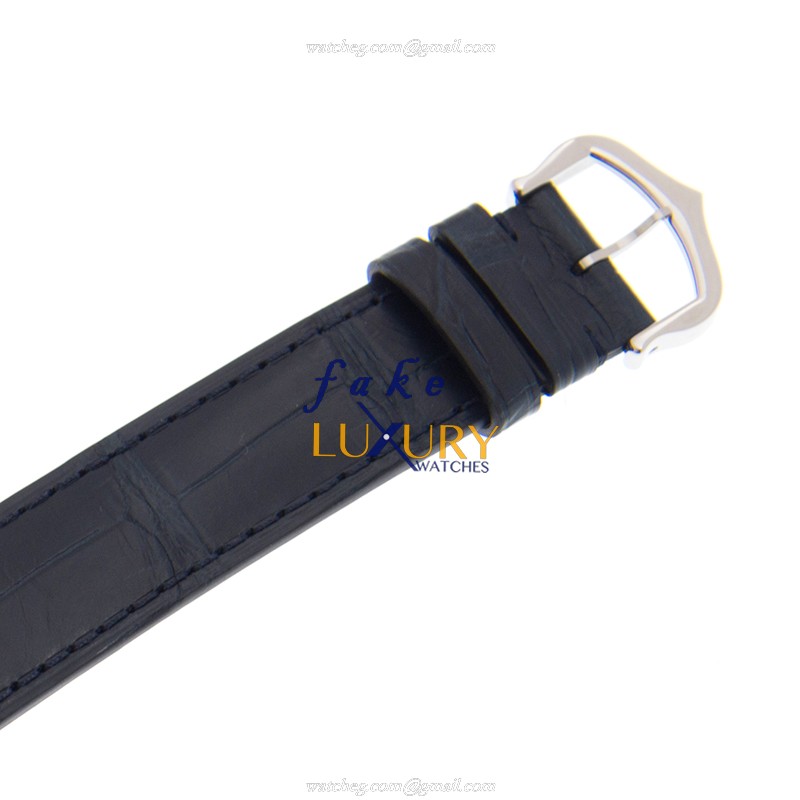 Cartier WSSA0022 Santos Replica Watch - Quartz - Stainless Steel - Blue Alligator Strap - Image 4