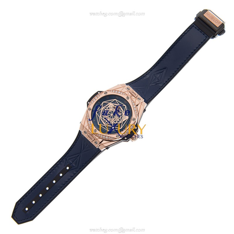 Hublot 465.OS.7189.VR.1204.MXM19 LTD100 Replica Automatic Watch, 18kt Rose Gold, Blue Dial & - Image 2