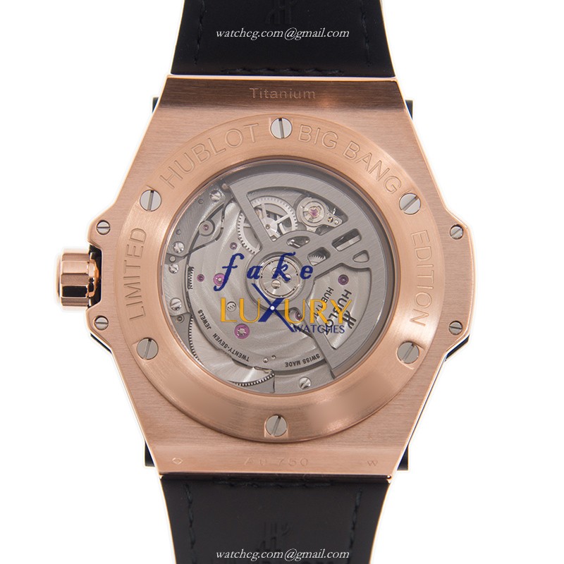Hublot 465.OS.7189.VR.1204.MXM19 LTD100 Replica Automatic Watch, 18kt Rose Gold, Blue Dial & - Image 3