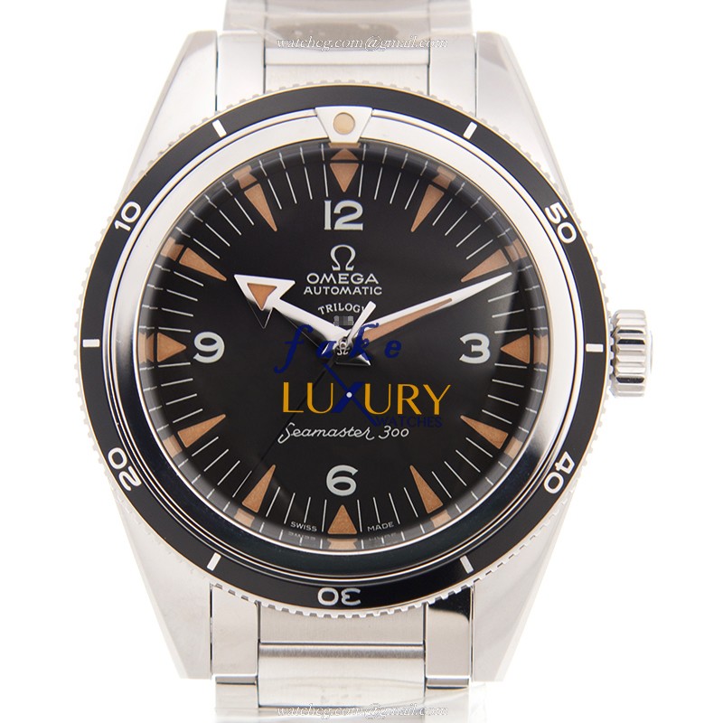 Omega OMEGATRILOGY1957SET Automatic Stainless Steel Case Black Dial Silver Strap Replica Watch - Image 3