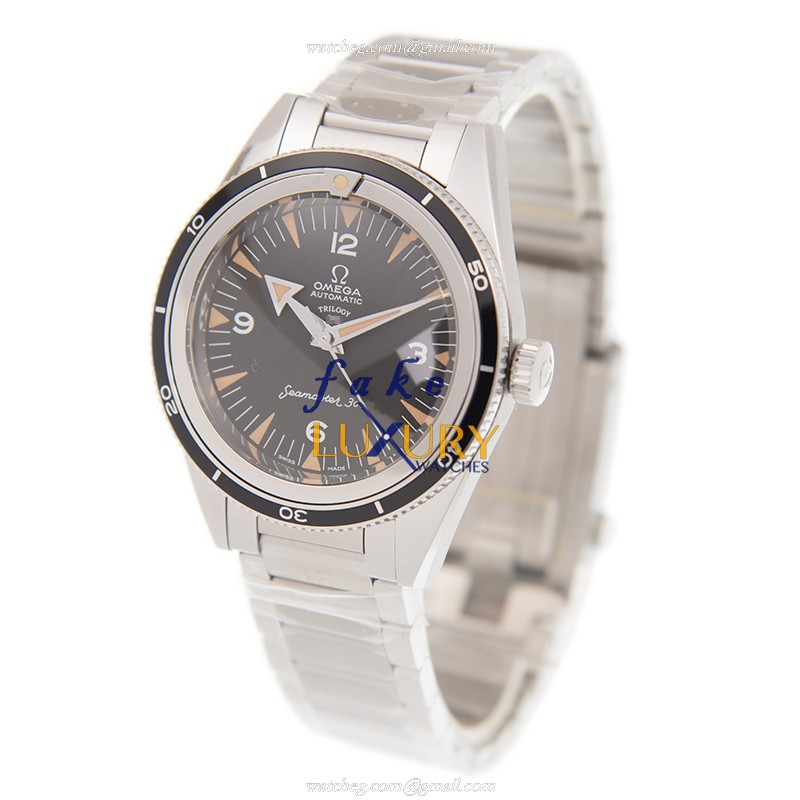 Omega OMEGATRILOGY1957SET Automatic Stainless Steel Case Black Dial Silver Strap Replica Watch - Image 5