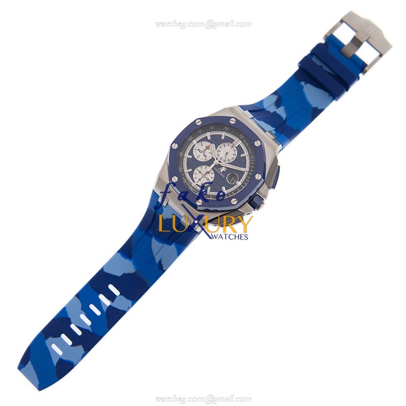 26400SO.OO.A335CA.01 - Audemars Piguet Royal Oak Offshore Replica Watch - Blue Dial Rubber Strap - Image 2