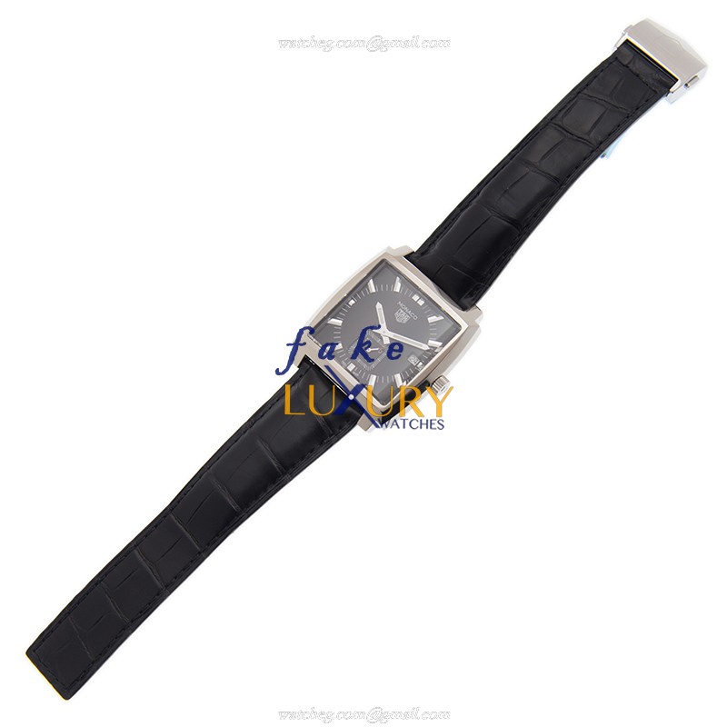Tag Heuer WAW131A.FC6177 Manaco Quartz Stainless Steel Black Dial Replica Watch - Image 2