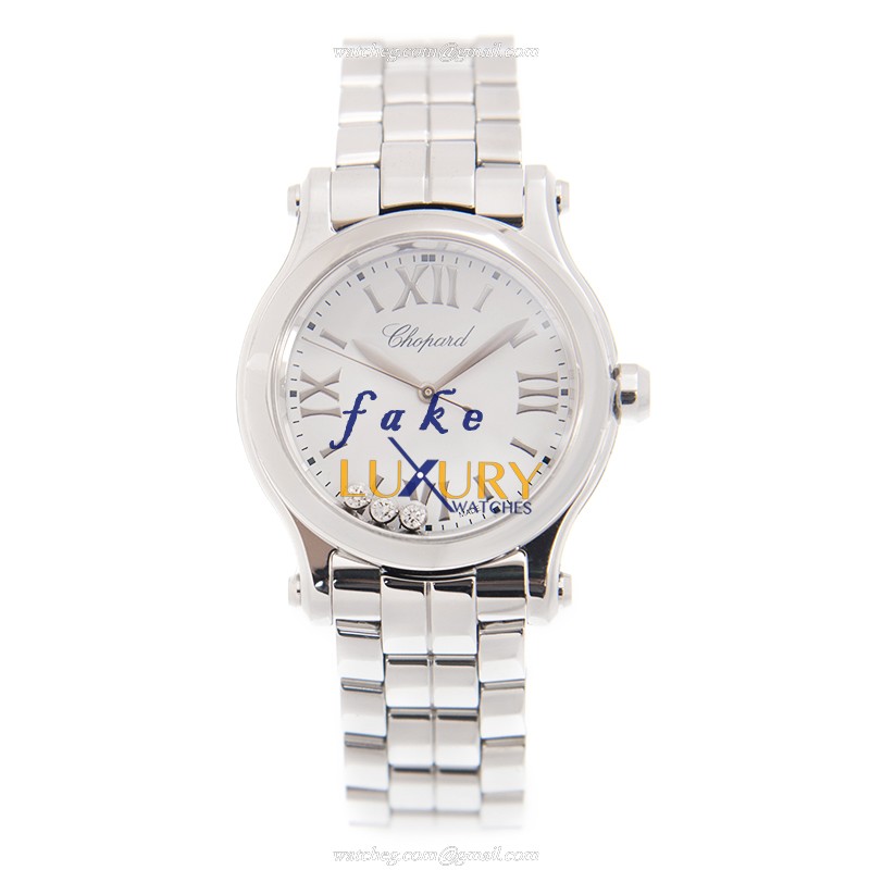 Chopard 278590-3002 Quartz Replica Watch, 30mm Stainless Steel Case, White Dial, Silver Strap - Image 2