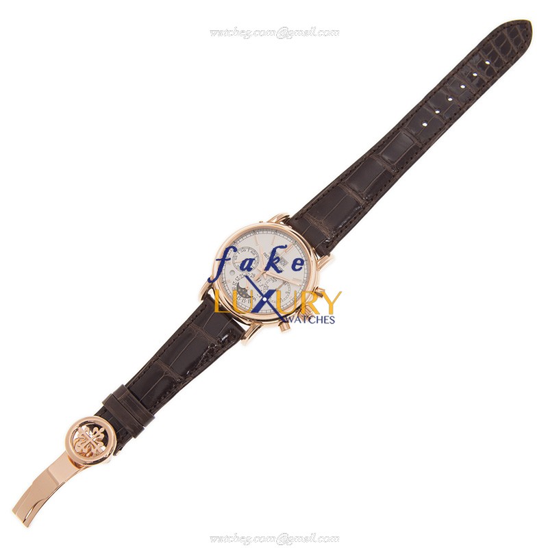 5204R-001 - Patek Philippe Replica Watch Grand Complications Manual Wind 18kt Rose Gold White Dial - Image 2