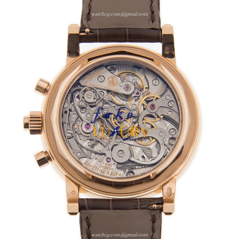 5204R-001 - Patek Philippe Replica Watch Grand Complications Manual Wind 18kt Rose Gold White Dial - Image 3