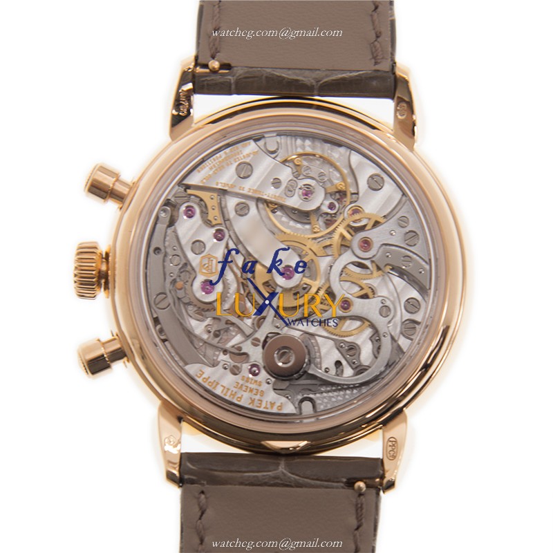 Patek Philippe 7150/250R-001 Replica Watch - Manual Wind - 18kt Rose Gold & Diamonds - White Dial - Image 3