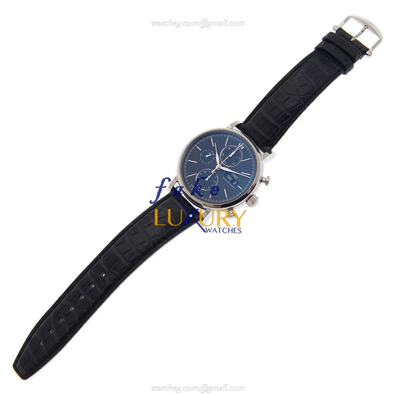 IWC PORTOFINO IW391029 IW391008 - Replica Watch - Automatic - Steel Case - Black Dial - Alligator - Image 2