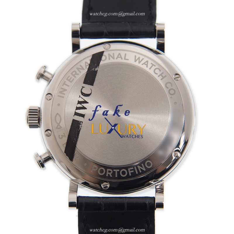 IWC PORTOFINO IW391029 IW391008 - Replica Watch - Automatic - Steel Case - Black Dial - Alligator - Image 3