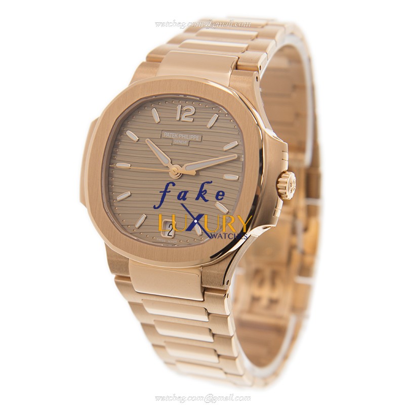 Patek Philippe 7118/1R-010 Nautilus Replica Watch, 18kt Rose Gold Case, Gold Dial, Automatic - Image 3