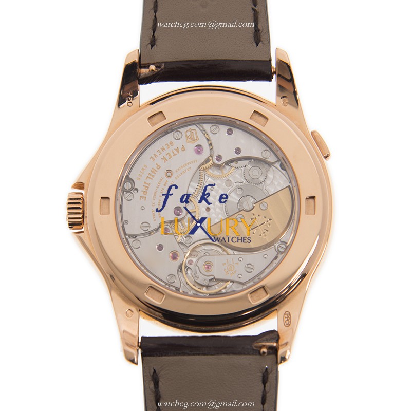 Patek Philippe 5131R-011 Replica Watch, Blue Dial, 18kt Rose Gold Case, Brown Alligator Strap - Image 3
