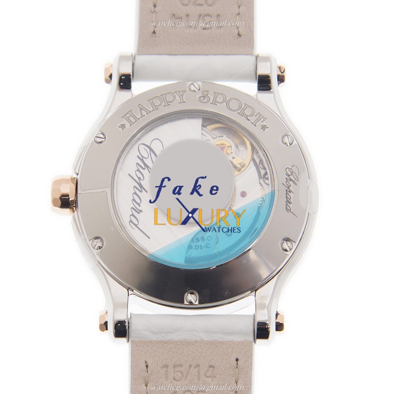 Chopard 278573-6020 Happy Sport Auto 18kt Gold Diamond Steel Replica Watch - Image 3
