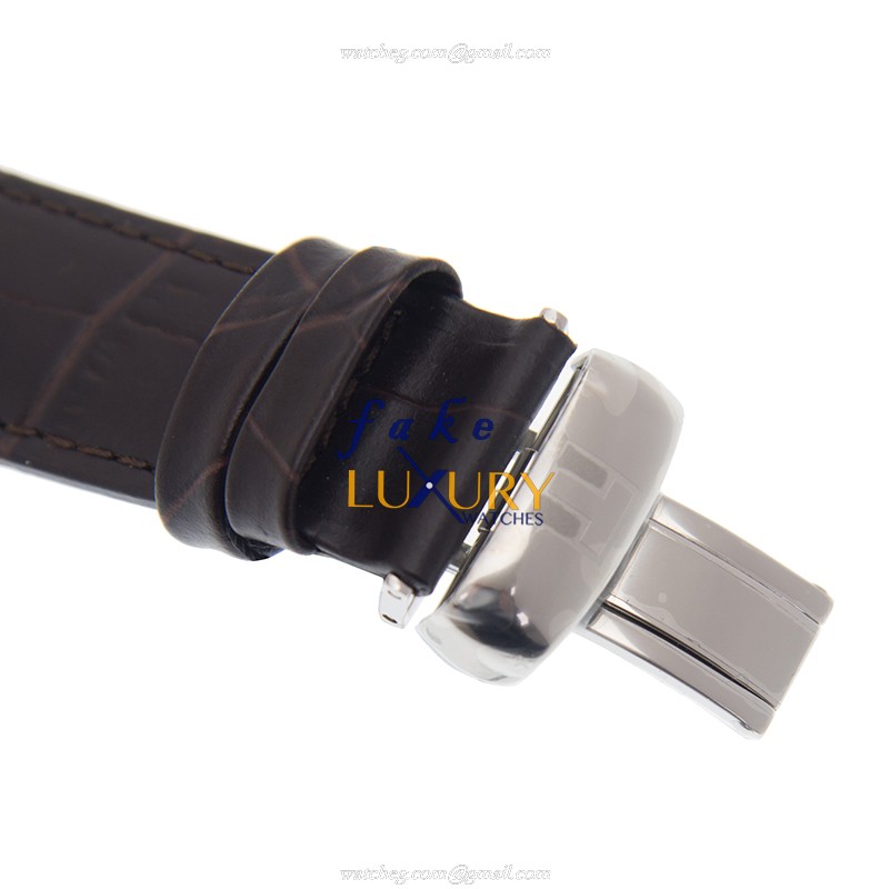 Tissot T063.610.16.038.00 T-Classic Replica Watch Quartz Silver Dial Brown Leather Strap Steel Case - Image 4