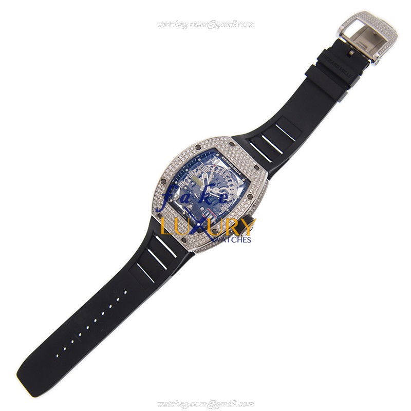Richard Mille RM029-WG Replica Watch Automatic Stainless Steel Transparent Skull Dial Rubber Strap - Image 2