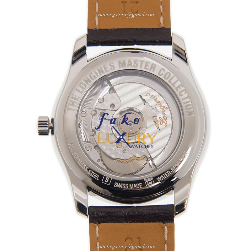 Longines L2.909.4.78.3 Master Replica Watch With Automatic Movement, White Dial, Brown Leather Strap - Image 3