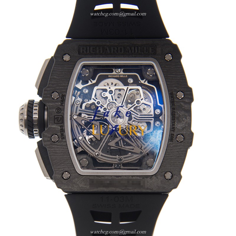 RM11-03 BLK NTPT - Richard Mille Replica Watch - Automatic Carbon Fiber - Silver Dial - Image 3
