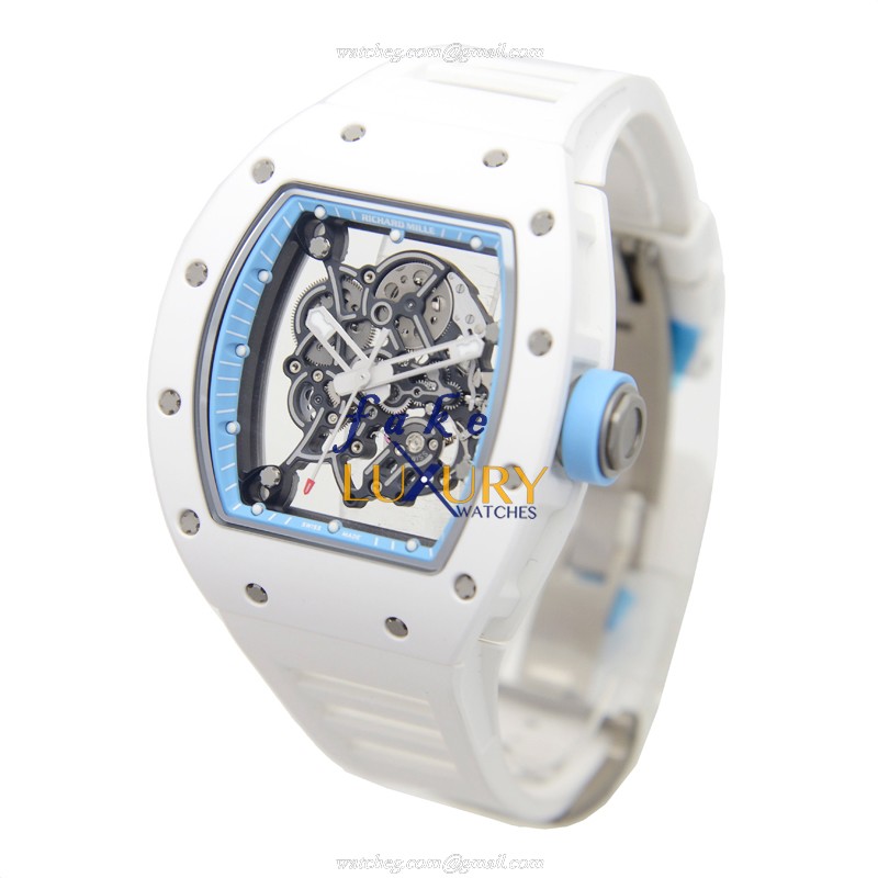 RM055 - Richard Mille RM055 Replica Watch Manual Wind Titanium Transparent Skull Dial - Image 3