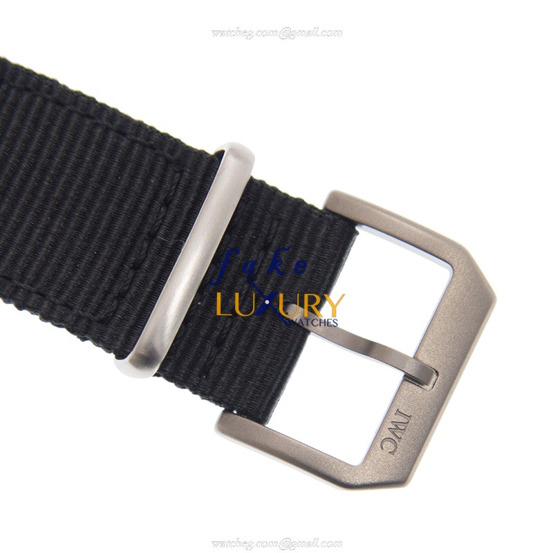 IWC IW326901 Pilots Automatic Ceramic Replica Watch, Black Dial Canvas Strap - Image 4