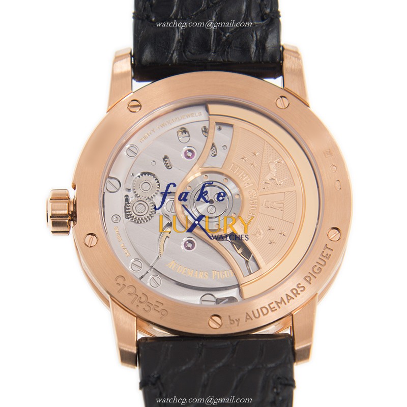 Audemars Piguet 15210OR.OO.A002CR.01 | Royal Oak Automatic 18kt Rose Gold Black Dial Replica Watch - Image 3