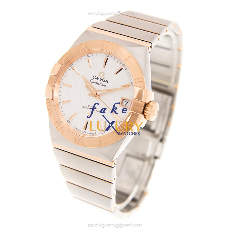 Omega Constellation 123.20.38.21.02.007 Automatic 18kt Rose Gold Steel White Dial Replica Watch - Image 3
