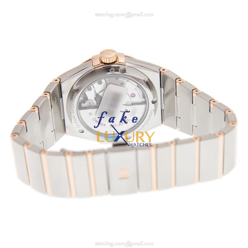 Omega Constellation 123.20.38.21.02.007 Automatic 18kt Rose Gold Steel White Dial Replica Watch - Image 5