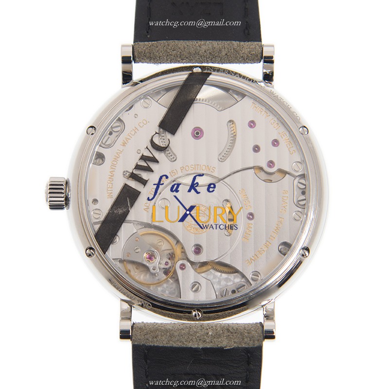 IWC IW510115 Portofino Manual Wind Stainless Steel Gray Dial Leather Strap Replica Watch - Image 3