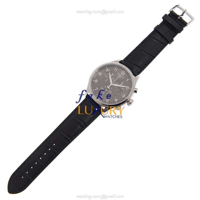 Tissot T116.617.16.057.00 Replica Watch, Chrono XL Quartz, Gray Dial, Steel Case, Black Leather - Image 2