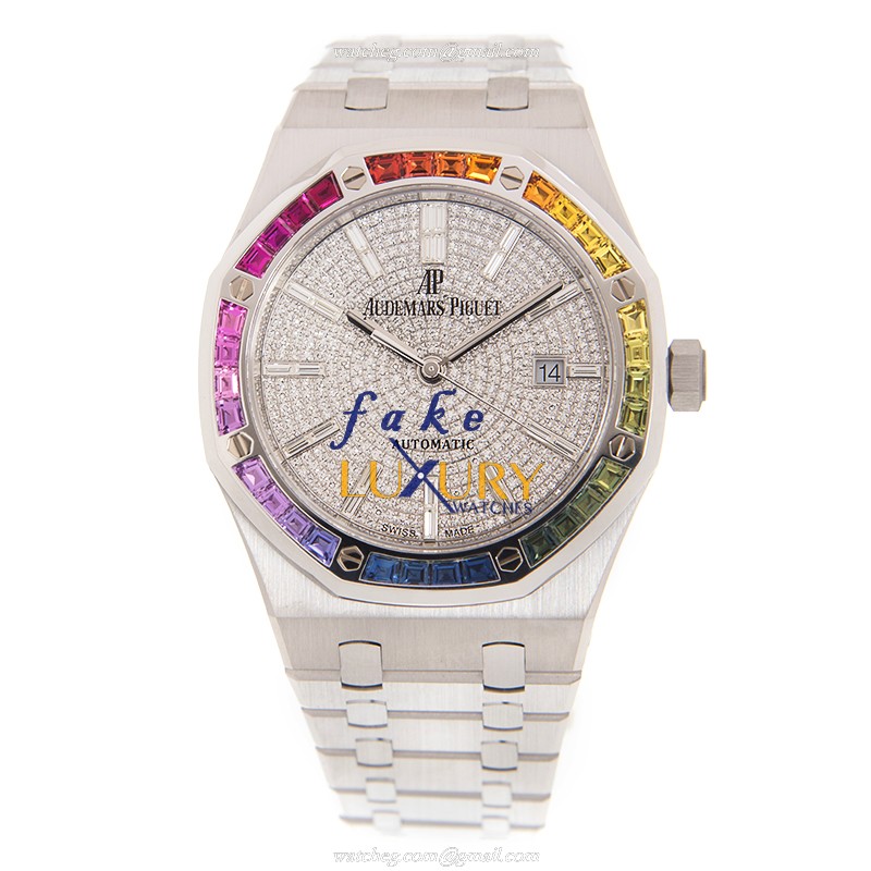 Audemars Piguet 15413BC.YY.1220BC.01 Royal Oak Replica Watch Automatic 18kt White Gold & Ruby - Image 2
