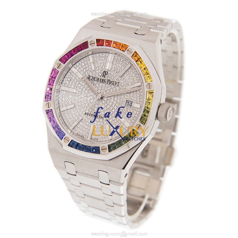 Audemars Piguet 15413BC.YY.1220BC.01 Royal Oak Replica Watch Automatic 18kt White Gold & Ruby - Image 3