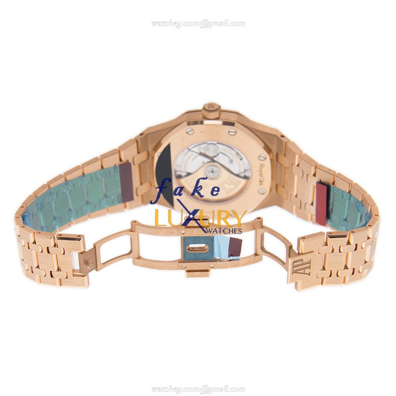 Audemars Piguet Royal Oak 15413OR.YY.1220OR.01 Replica Watch with Gold Dial Rose Gold Strap - Image 5