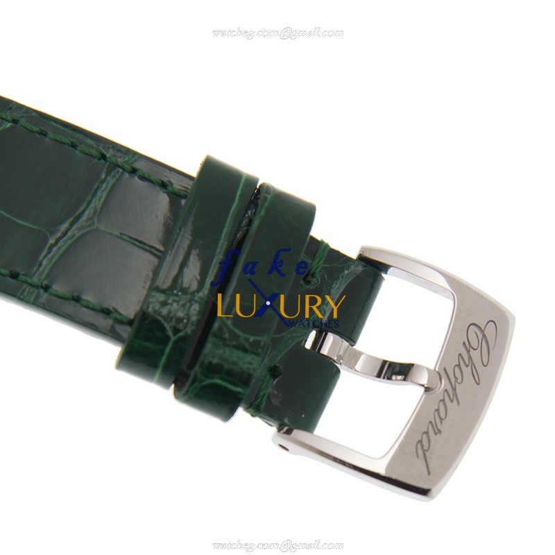 Chopard 278582-6005 Happy Sport Quartz 18kt Rose Magic & Diamond Replica Watch, Green Dial, Leather - Image 4