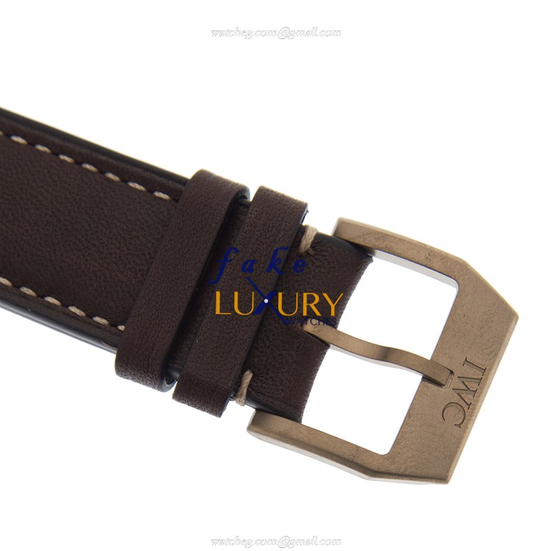 IWC IW326802 SPITFIRE Replica Watch Automatic Bronze Case Green Dial Leather Strap - Image 4