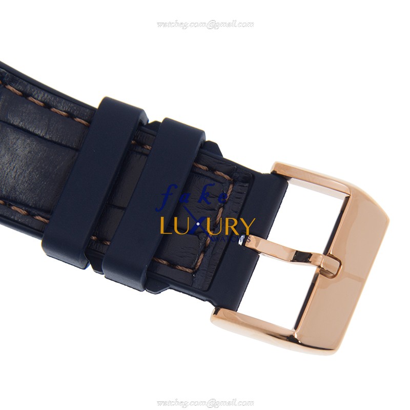 Franck Muller V 45 SC DT DIA DRAGON KING VANGUARD Automatic 18kt Rose Gold Silver Dial Blue Leather - Image 4