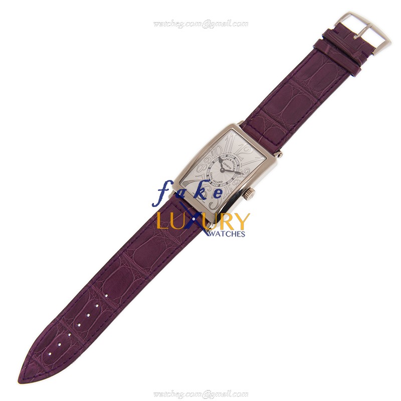 Franck Muller 1000 SC REL OG Purple Strap Replica Watch, Automatic, Silver Dial, 18kt White Gold - Image 2