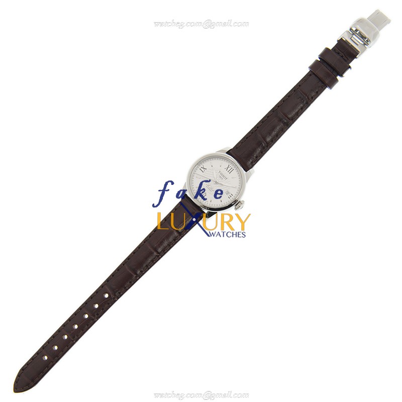 Tissot T41.1.113.77 Replica Watch, Automatic Movement, Silver Dial, Steel Case, Brown Leather Strap - Image 2