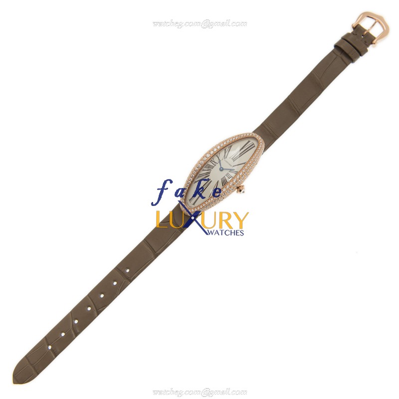 Cartier WJBA0006 BAIGNOIRE Auto 18kt Rose Gold Diamond Bezel Swiss Clone Watch - Image 2