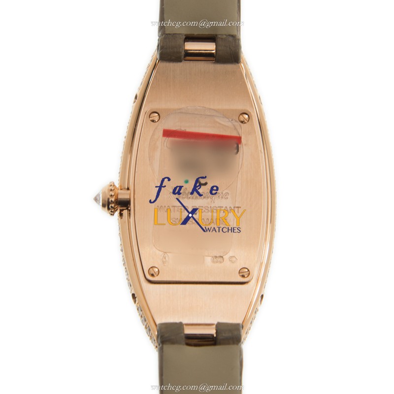Cartier WJBA0006 BAIGNOIRE Auto 18kt Rose Gold Diamond Bezel Swiss Clone Watch - Image 3