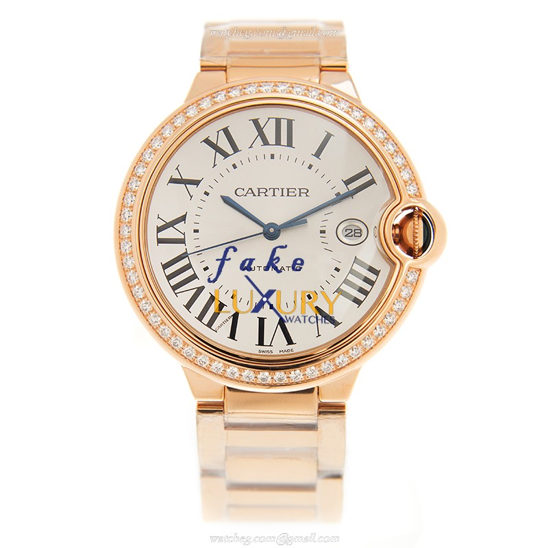 Cartier WJBB0038 Ballon Bleu Replica Watch, Automatic, White Dial, 18kt Rose Gold & Diamonds - Image 2