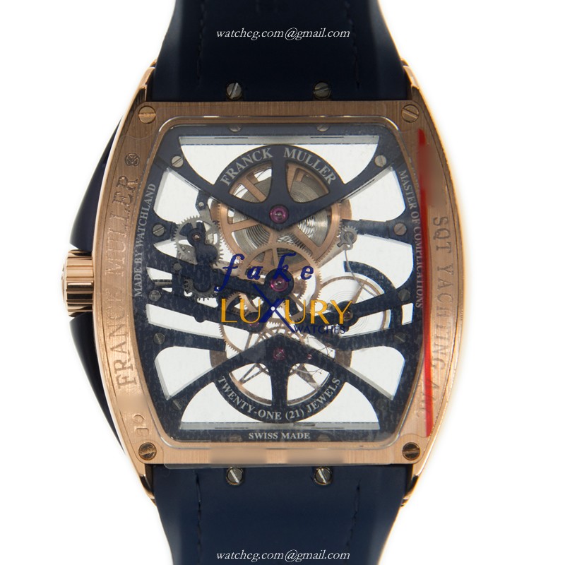 Franck Muller V 45 S6 SQT YACHTING ANC 5N.BL | Manual Wind | 18kt Rose Gold | Ceramic Bezel - Image 3