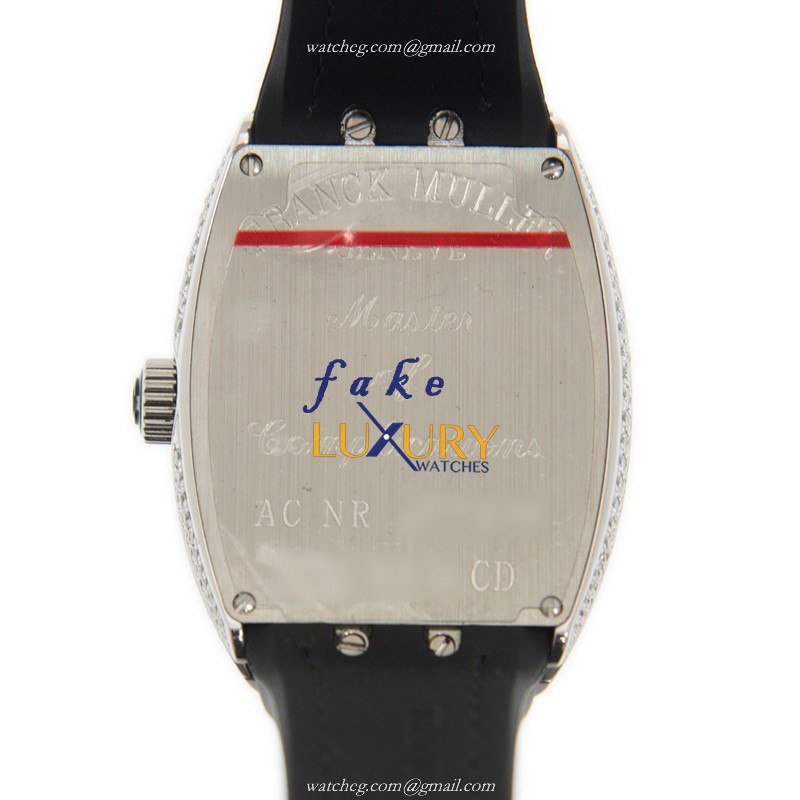 Franck Muller V 32 QZ D CD AC.NR Quartz Stainless Steel & Diamond Bezel Replica Watch - Image 3