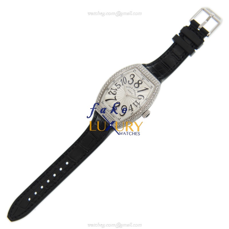 Franck Muller V 32 CH D AC.NR Vanguard Replica Watch, White Dial, Leather Strap - Image 2