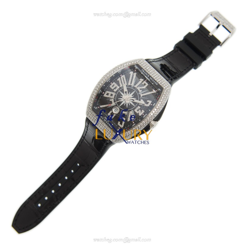 Franck Muller Vanguard V 45 SC DT D NBR CD YACHTING Automatic 18kt White Gold Diamond Black Dial - Image 2