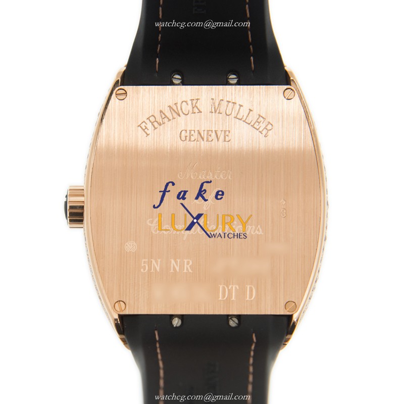 V 45 SC DT D 5N.NR - Franck Muller Vanguard Replica Watch Automatic 18kt Rose Gold Diamonds Black - Image 3