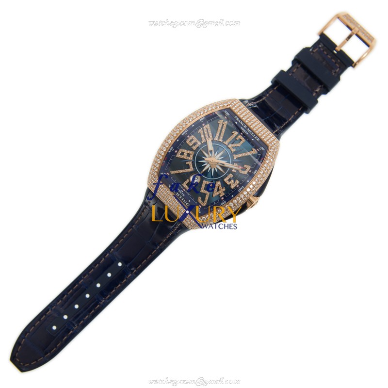 Franck Muller V 45 SC DT D NBR CD YACHTING 5N.BL | Blue Dial | Automatic | Rose Gold & Diamonds - Image 2