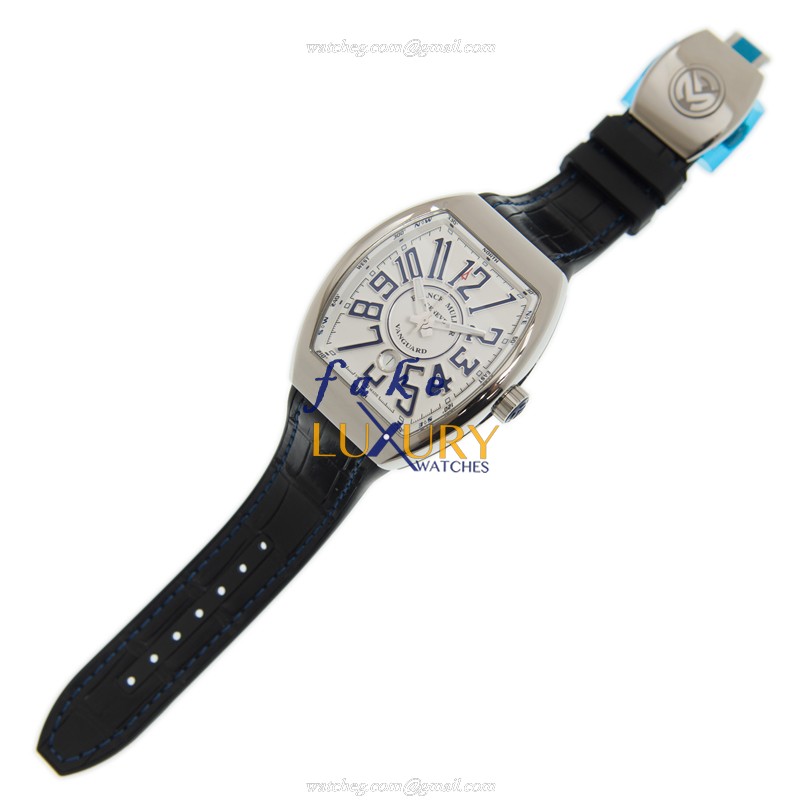 Franck Muller V 45 SC DT AC.BU VANGUARD Automatic White Dial Steel Replica Watch - Image 2