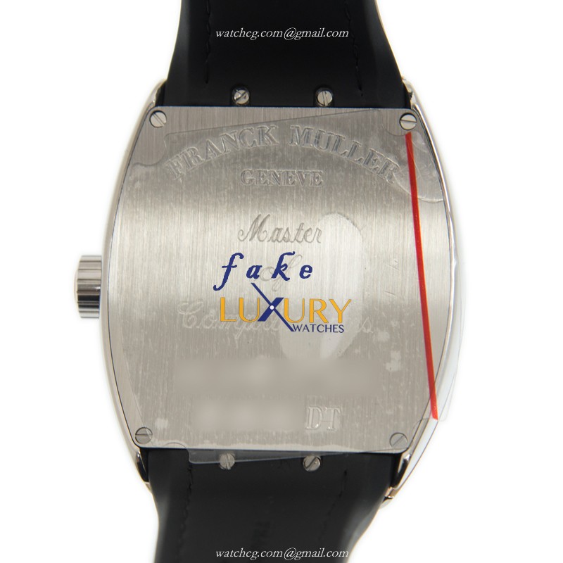 Franck Muller V 45 SC DT AC.5N VANGUARD Auto Stainless Steel Replica Watch, Leather Band, Black Dial - Image 3