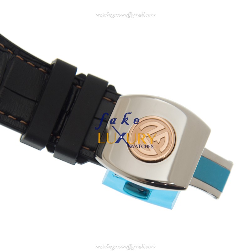Franck Muller V 45 SC DT AC.5N VANGUARD Auto Stainless Steel Replica Watch, Leather Band, Black Dial - Image 4